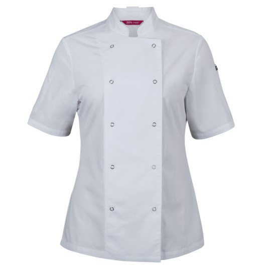 Ladies Snap Button Chef Jackets White